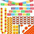 Day of the Dead Decoration Set with Marigolds Butterflies Candles Banner - Dark Orange & Yellow
