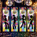Retro Disco Door Banner Decorations - 59 x 16 in Halloween Party Decor - 4 Pack