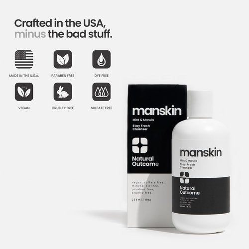 Natural Outcome Men's Face Wash - Cleansing Gel with Mint & Marula Oil | Sulfate-Free 8 oz