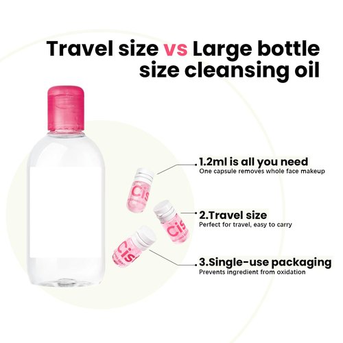 Cistto Natural Cleansing Oil Lightweight Balancing Makeup Remover with Jojoba & Rose Oil, Non-Comedogenic, Travel-Friendly 2ml x 40 Capsules for Oily Skin