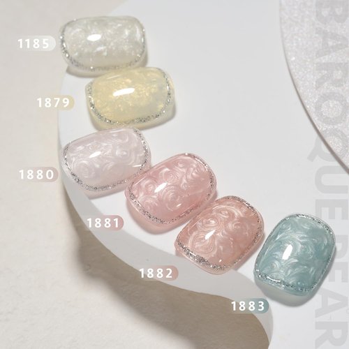 GAOY Pearl Gel Nail Polish Set, 6 Colors Shimmer Mermaid, Pink White Blue Soak Off UV Gel Polish Kit, Baroque Pearl