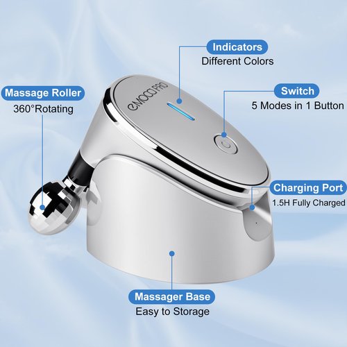 Facial Massager Electric Face Lift Device Sculpting Tool Double Chin Reducer Eliminator for Women Facial Rollers Luminesce Glow Gua Sha Tools For Face Neck Sculptor Roller for Wrinkles and Lifting