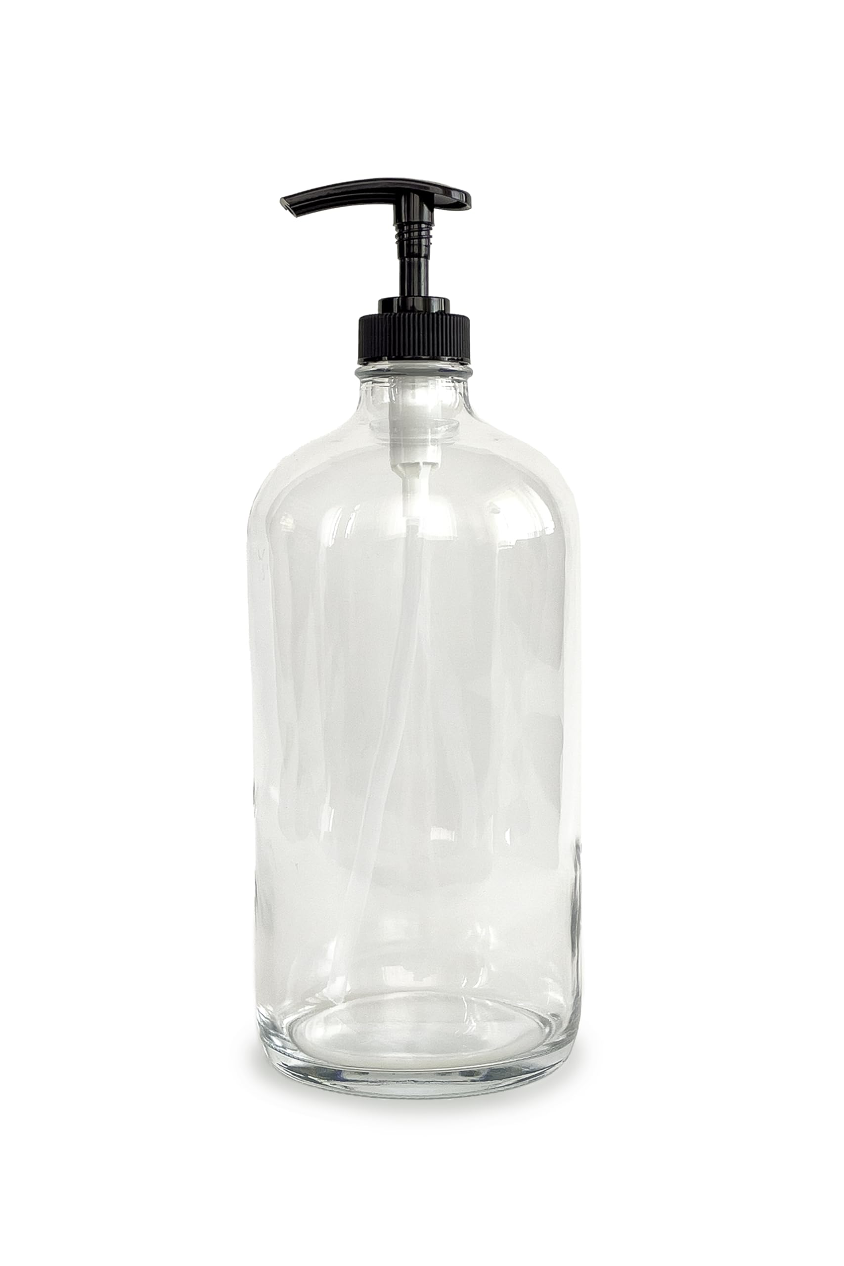 Vivaplex, 2, Large, 32 oz, Empty, Clear Glass Bottles with Black Lotion Pumps