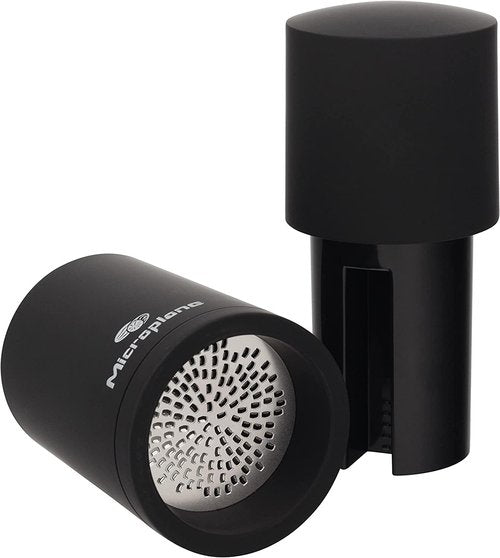 Microplane Spice Mill - Manual Cinnamon Grinder & Nutmeg Grater | Sleek Black Design