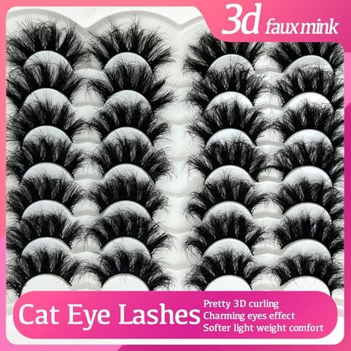 Dramatic Fluffy 20mm Long False Eyelashes - Wispy Strip Lashes for Glamour - Variation of Lashes 06
