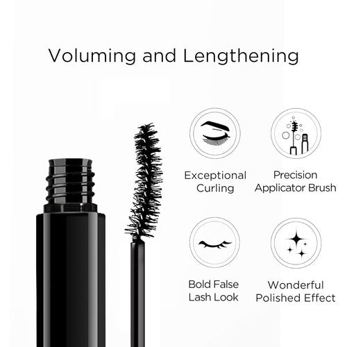 Lord & Berry Prodigious Mascara - Curling & Volumizing, Smudge-Free Formula with Diamond Powder, 0.33 fl oz