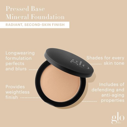 Glo Skin Beauty Pressed Powder Foundation - Honey Light | Buildable Full Coverage, Long-Lasting Finish