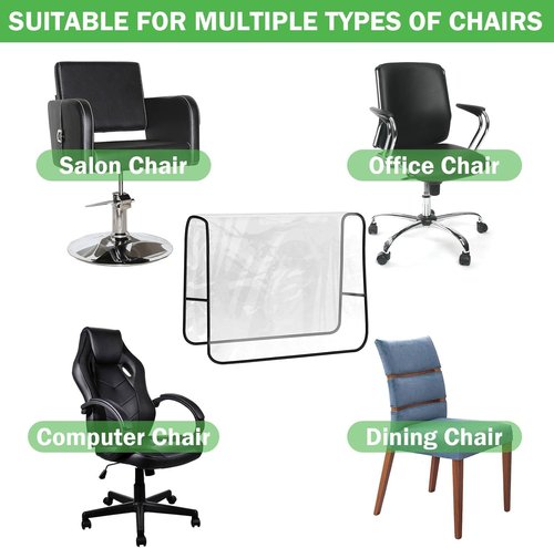 Salon Chair Cover - 20.8"x 15.7"x 4"Seat Covers Black,Salon Chair Covers Protectors,Square Salon Chair Covers Protectors fits Salon Chairs, Reinforced Precision Stitched Clear Covers (1, Oversized)