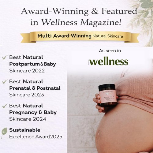 Organic Belly Butter for Pregnancy Stretch Mark Prevention and Treatment by Irene Organics - Award Winning Anti Stretch Mark Tummy Balm For Pregnancy and Postpartum 4oz - Hydrating Bump Cream