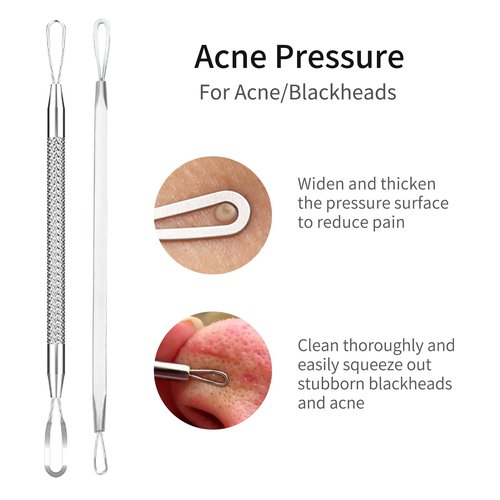 Blackhead Remover Tools,Upgrade 8 PCS Acne Needles,GERY Whitehead Removal Extractor Pimple Popper Kit, Professional Stainless Pimple Blemish and Pore Cleaner Set with Leather Package