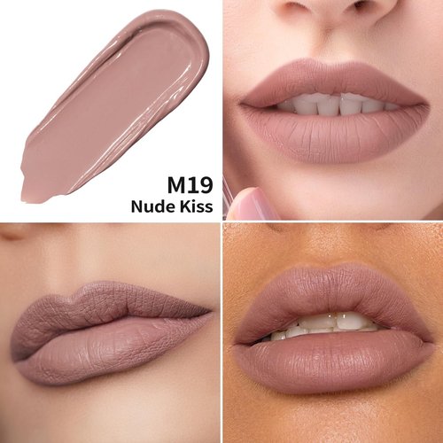Oulac Matte Liquid Lipstick - Long-Lasting Pink Nude Lip Stain | Waterproof, Creamy Formula with Vitamin E, Vegan