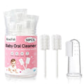 RoseFish 50Pcs Baby Tongue Cleaner for 0-36 Month No Glue Disposable Baby Mouth Oral Cleaner Infant Toothbrush Gum Cleaner 3D Soft Infant Tongue Cleaner+1PCS Finger Toothbrush