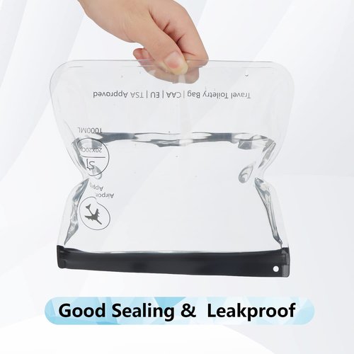 Skiennix Clear TSA Approved Toiletry Bag - Quart Size, Waterproof & Leakproof Travel Bag for Liquids