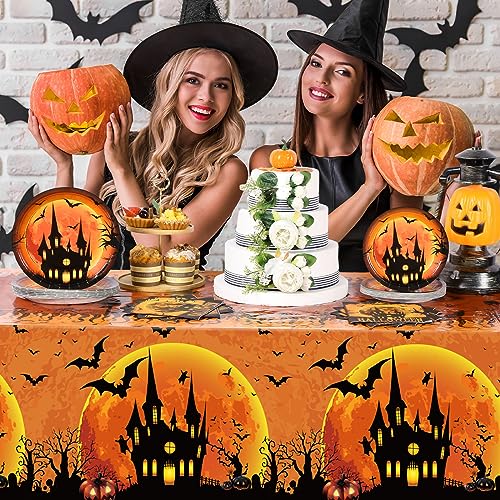 Halloween Castle Party Supplies Set for 24 Guests - Disposable Dinnerware & Decorations