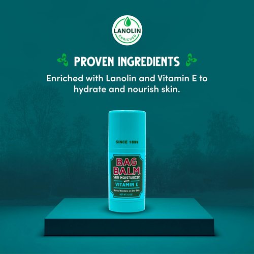 Bag Balm Original Skin Moisturizer Stick with Vitamin E - Hydrating & Soothing Balm for Dry Skin, Chapped Lips & Cracked Hands - Made in the USA - Paraben-Free & Cruelty-Free Twist-Up 1oz (1)