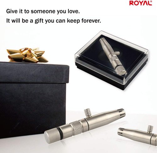 Royal Premium Manual Nose Hair Trimmer for Men - Battery-Free Stainless Steel Rotary Blade, Waterproof & Safe ET-3