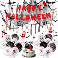 Halloween Party Decorations Banner Set with Web, Balloons & Spooky Accents