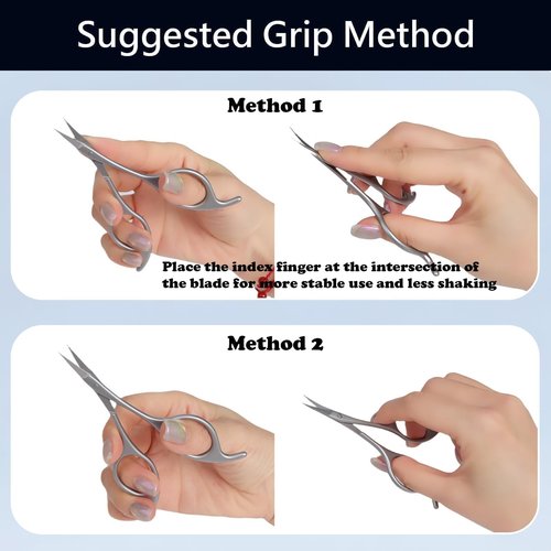 Trazzic Butterfly-Tail Nail Cuticle Scissors: More Stable Anti-slip Multi-Faceted Sandblasted Grooming Scissors Stainless Steel Cuticle Cutter, Eyebrow Eyelash Nose Hair Manicure Kit for Women, 1 PACK