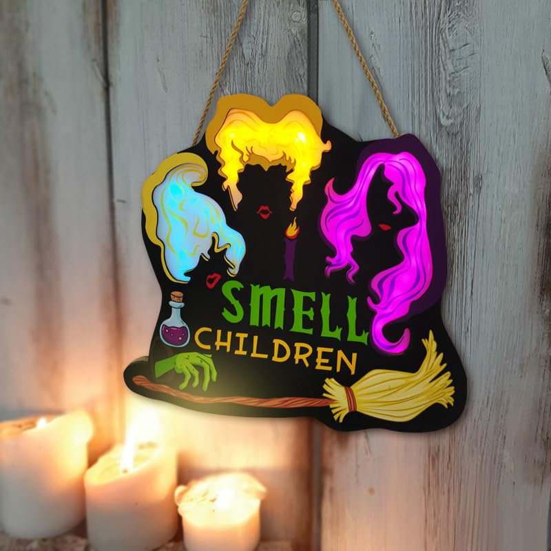 Halloween Door Decorations B - Wooden Pumpkin & Ghost Hanging Sign for Front Door & Wall