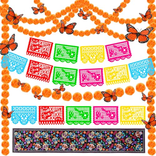 26-Piece Day of The Dead Decorations Set for Dia De Los Muertos Celebration