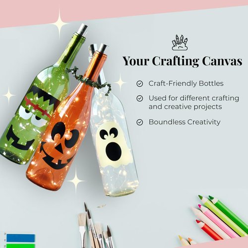 Orange Decorative Glass Bottles, 2 Pack, for Bottle Trees and Crafts