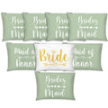 Whaline 8Pcs Bridesmaids Makeup Bags Wedding Bridal Cosmetic Canvas Organizer Bag Sage Green Maid of Honor Zipper Cosmetic Pouch for Women Wedding Bridal Shower Party Favor Supplies