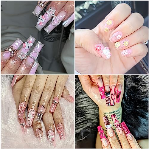 Multicolor 7 Styles Nail Charms Set - 140 Resin 3D Slime Nail Art Decorations