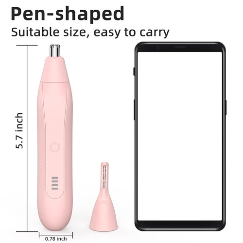 Setonia Ear and Nose Hair Trimmer for Men Women, Eyebrow and Facial Hair Trimmer with Powerful Motor and Dual-Edge Blades Rechargeable Painless 2 in 1 Metal Trimming Tool