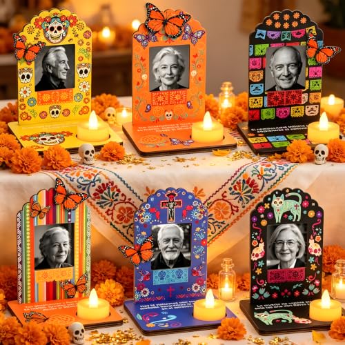 Dia De Los Muertos Decorations Altar Picture Frame Set - 6 pcs