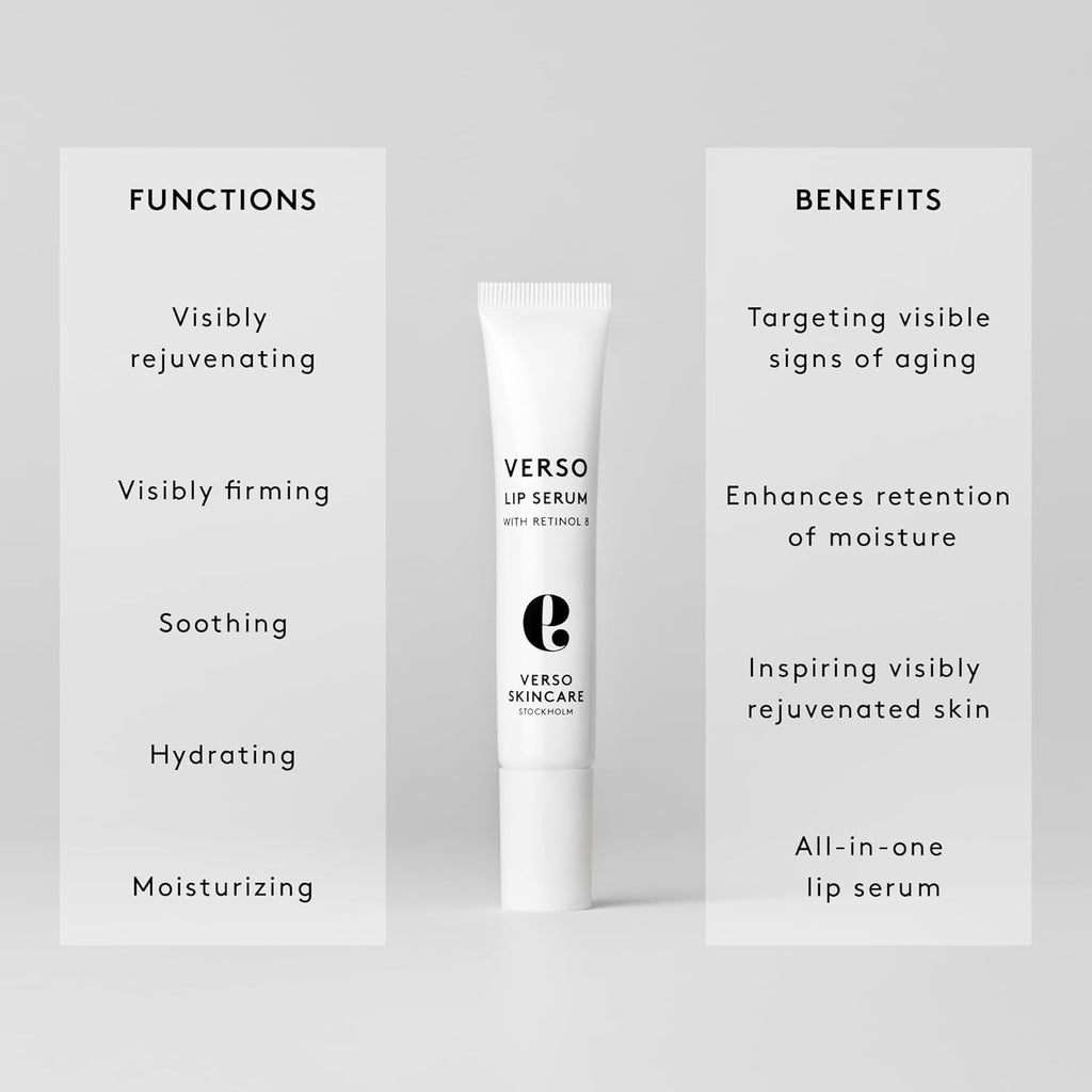 Verso Lip Serum - Hydrating Formula for Soft, Plump Lips | 0.5 Fl Oz