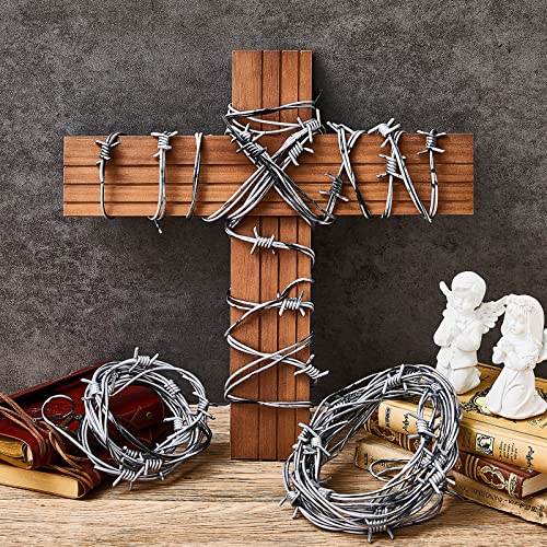 Silver Faux Barbed Wire Rope - 8 Pieces, 32.8 Feet Total for Decor & Crafts (Variation of Silver / 8)