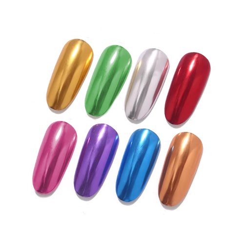 Holographic Mirror Gold Chrome Nail Powder Kit Effect Metallic Dust Sequins UV Gel Nail Chrome Powder for Nails Set Decoration
