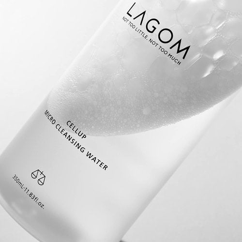 LAGOM Cellup Micro Cleansing Water - Natural Micellar Facial Cleanser for All Skin Types | 11.83 Fl Oz