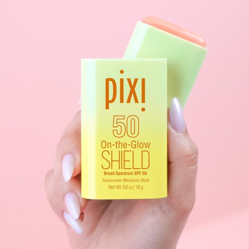 Pixi Beauty On-the-Glow SHIELD SPF 50 Sunscreen Stick - Lightweight, Hydrating & No White Cast | Travel Size, Vegan | 2-Pack (2x 0.6oz/19g)