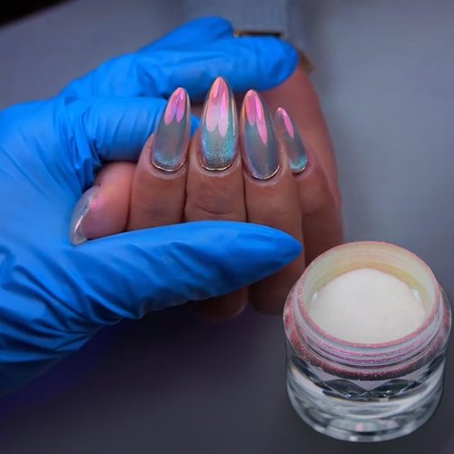 BEAUTNICE Chrome Nail Powder | Glazed Donut Mirror Effect Holographic Pigment | Professional-Grade Nail Art & Resin Craft Powder light-changing