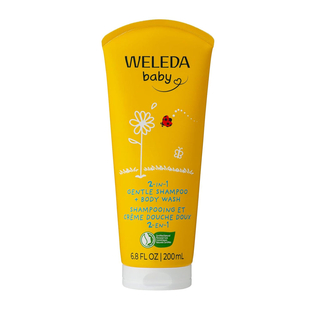 Weleda Baby Calendula 2-in-1 Gentle Shampoo & Body Wash - Plant-Rich Cleanser with Calendula & Almond Oil | 6.8 Fl Oz