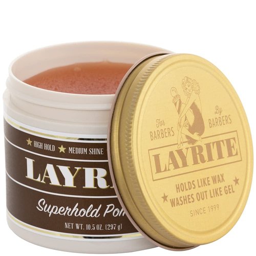 Layrite Superhold Pomade - Maximum Hold Hair Styling Product | 4 Oz for All-Day Control