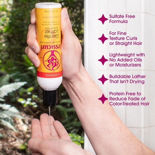Jessicurl Gentle Lather Shampoo - Island Fantasy Scent | 8 Fl Oz Vegan & Sulfate-Free Curly Hair Cleanser