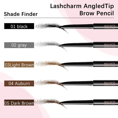 Regine Switzerland Eyebrow Pencils - Ultra-Fine 0.1mm Waterproof with 2-in-1 Double-Ended Tip | Black