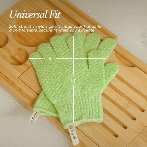 Bare Botanics 4 Pack Lavender Exfoliating Gloves for Shower | 100% Nylon Fibers | Exfoliating Bath Gloves for Shower Exfoliating | Shower Gloves & Dead Skin Remover | Wet & Dry Exfoliating Glove