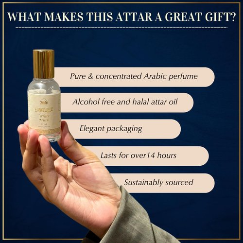Dukhni White Musk Attar Oil - Alcohol-Free Arabic Perfume for Men & Women | 30ml Vegan Fragrance Gift