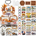 Interchangeable Tiered Tray Decor Set with 95 Seasonal Pieces - Farmhouse Home Decor