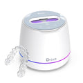 Drixo Ultrasonic Retainer Cleaner Machine, IPX6 Waterproof Dental Cleaning Pod, 3 Modes Denture Cleaner for Night Guard Mouth Guard Braces, 45kHz Denture Dome with UV Light, 200ML Tank, Arctic White