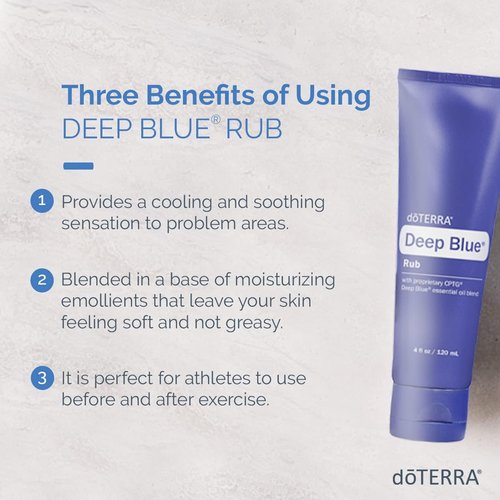 doTERRA Deep Blue Rub - Soothing Muscle Relief Cream | 4 oz Tube for Pain Relief