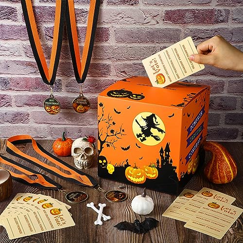 Halloween Pumpkin Carving Contest Kit - Ballot Box, Medals & Voting Cards
