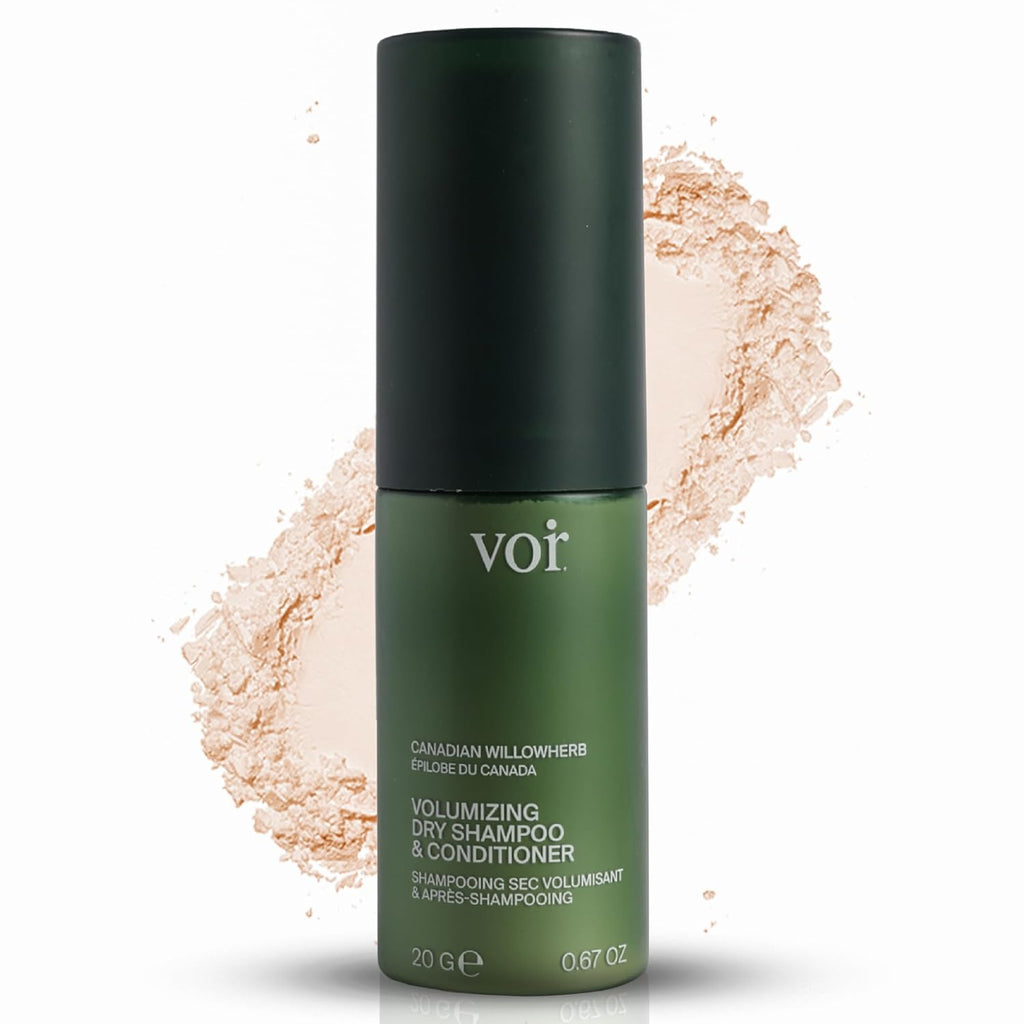 Voir Haircare Volumizing Dry Shampoo & Conditioner - Organic Powder with Willowherb & Green Tea | Travel Size 0.67 oz