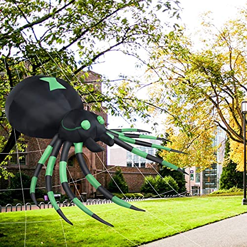 Inflatable Halloween Spider with LED Lights for Outdoor Indoor Yard Decor - 6 Ft