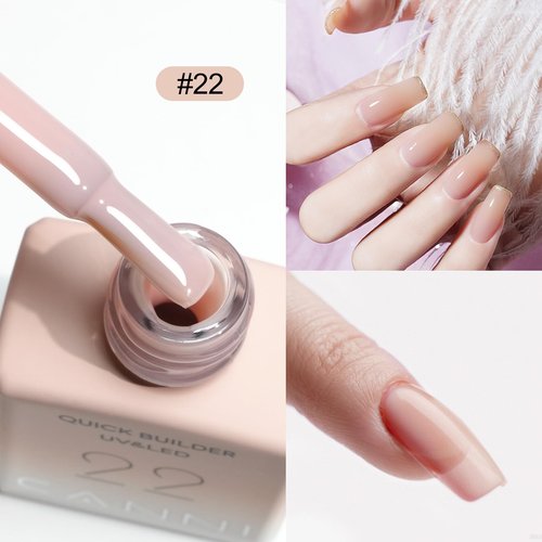 CANNI Quick Builder Nail Gel For Nails Set – 6 Colors 9ML Nude Soft Peach Pink, Soak Off UV LED Nail Extensions & Strengthening, Self-Leveling Builder Gel for DIY Manicure & Salon Use Women