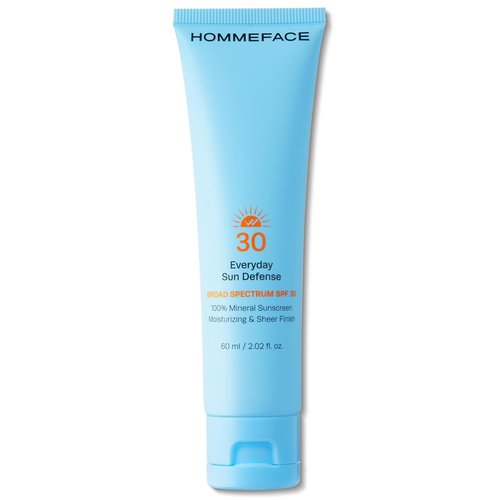 HOMMEFACE Everyday Sun Defense SPF 30 - Mineral Facial Moisturizer & Sunscreen, Reef-Safe, 2.02 Fl. Oz.