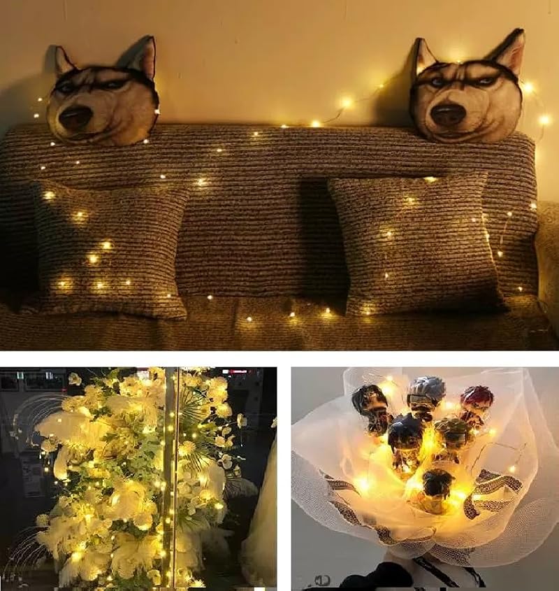 Yellow Dimmable 33Ft Waterproof Starry String Lights - Twinkling Fairy Lights for Wedding Party Christmas